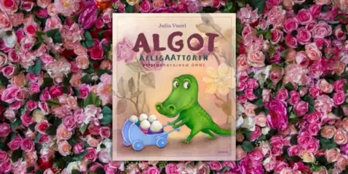 Algot Alligaattori saa viisi poikasta.