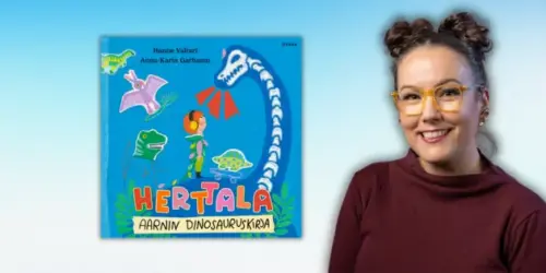 Aarnin dinosauruskirja on Hanne Valtarin ensimmäinen lastenkirja.